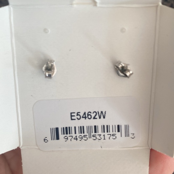 Sterling silver and crystal halo stud earrings - Picture 2 of 2